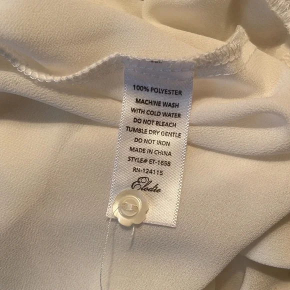 Elodie Women’s Cream Long Sleeve Sheer Top - size Large - Picture 9 of 9